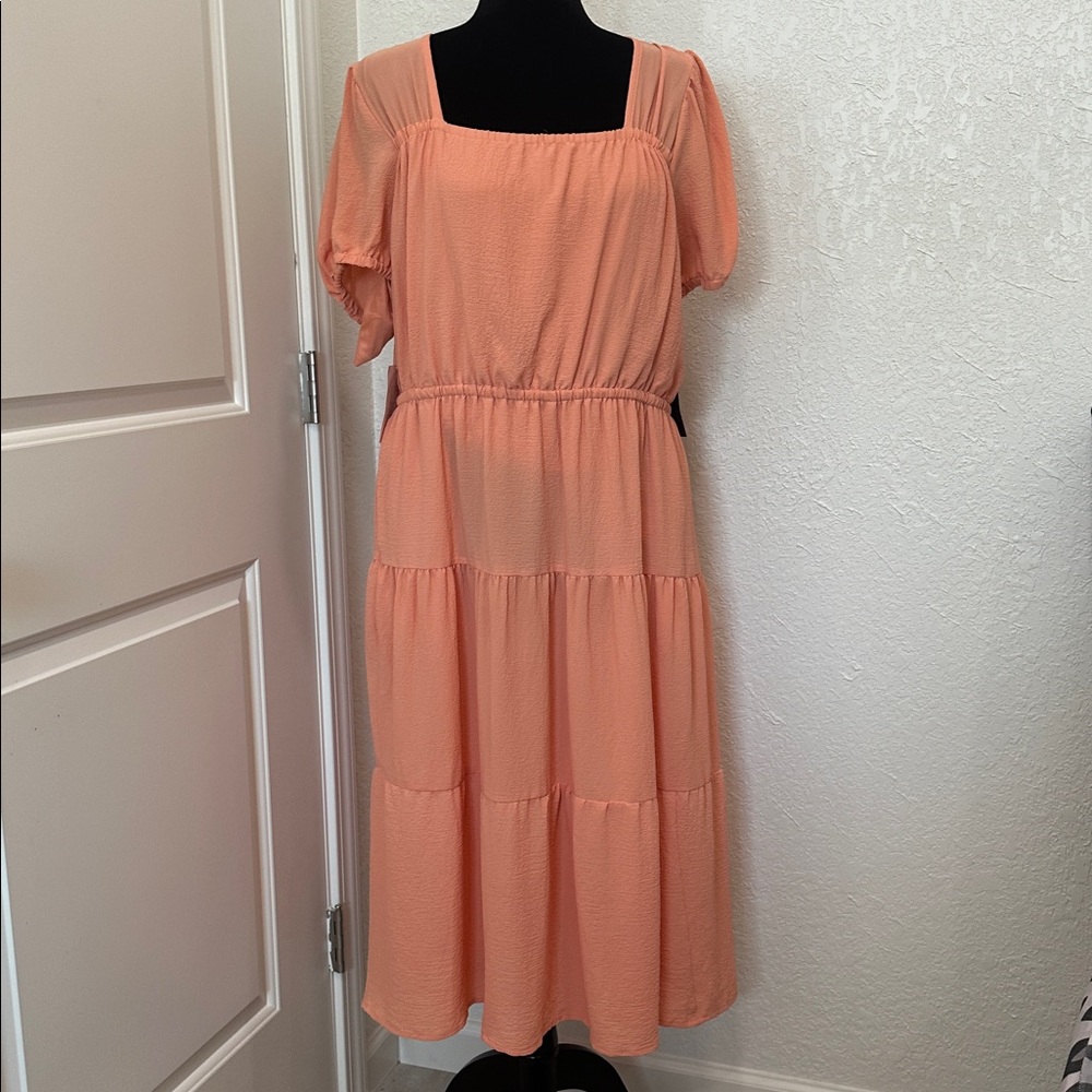 NWT Black Tape peach maxi dress size large
